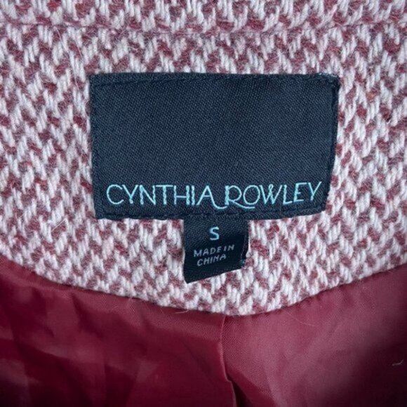 Cynthia Rowley Tweed Blazer Jacket Red Size Small Retro Fringe Bohemian Knit S - Picture 4 of 15